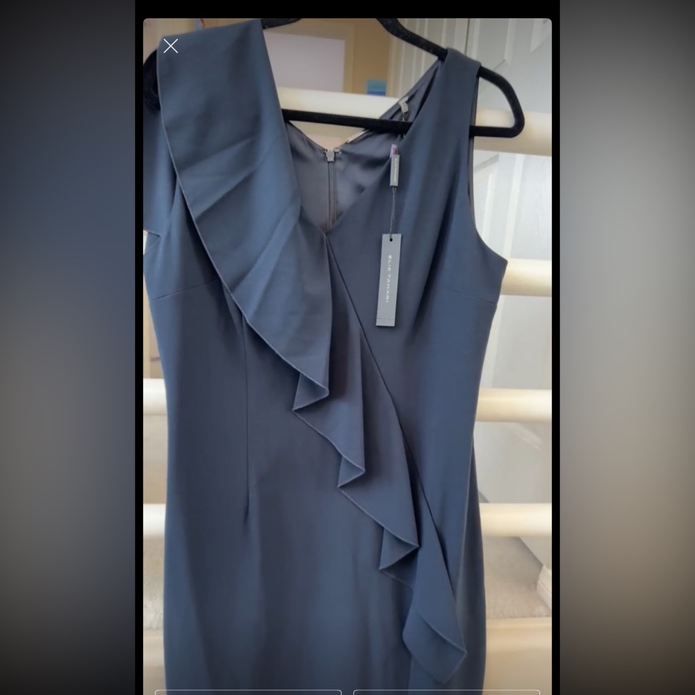 Elie Tahari Black Asymmetrical Ruffled One Shoulder Dress NWT